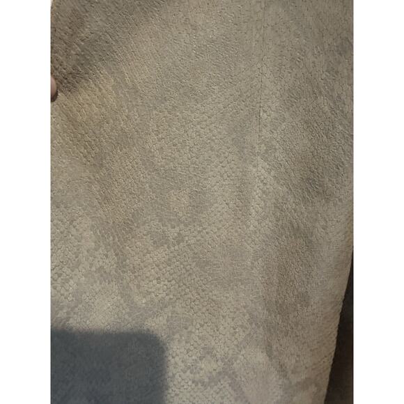 NWT Rebecca Taylor Size 8 100% Pig Leather Python Print Dress Cream Party - Picture 10 of 16